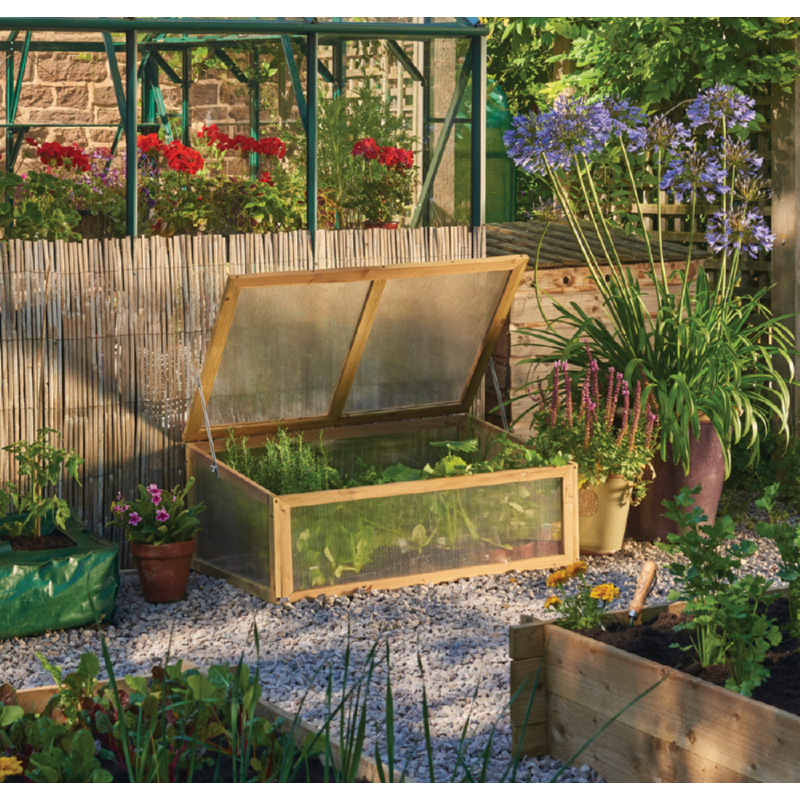 Kweekbak met houten frame, koude bak kweekkas