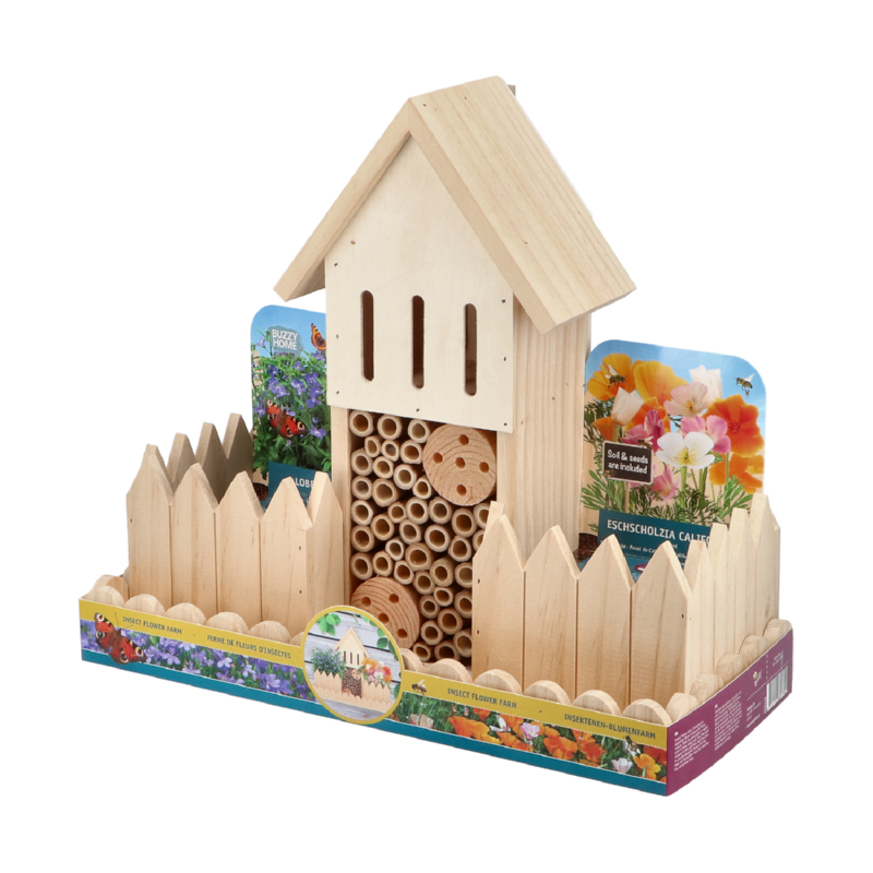 Insecten Flower Farm, insectenhotel met bloemenzaad