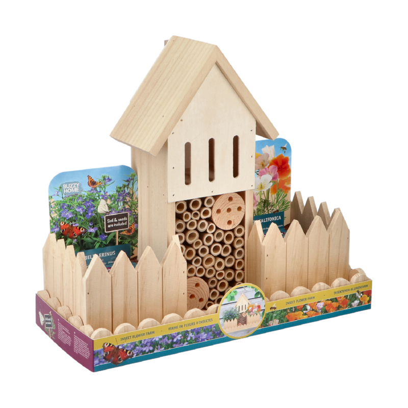 Insecten Flower Farm, insectenhotel met bloemenzaad