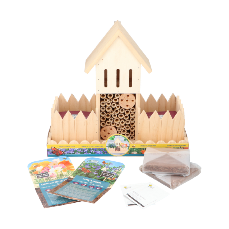 Insecten Flower Farm, insectenhotel met bloemenzaad