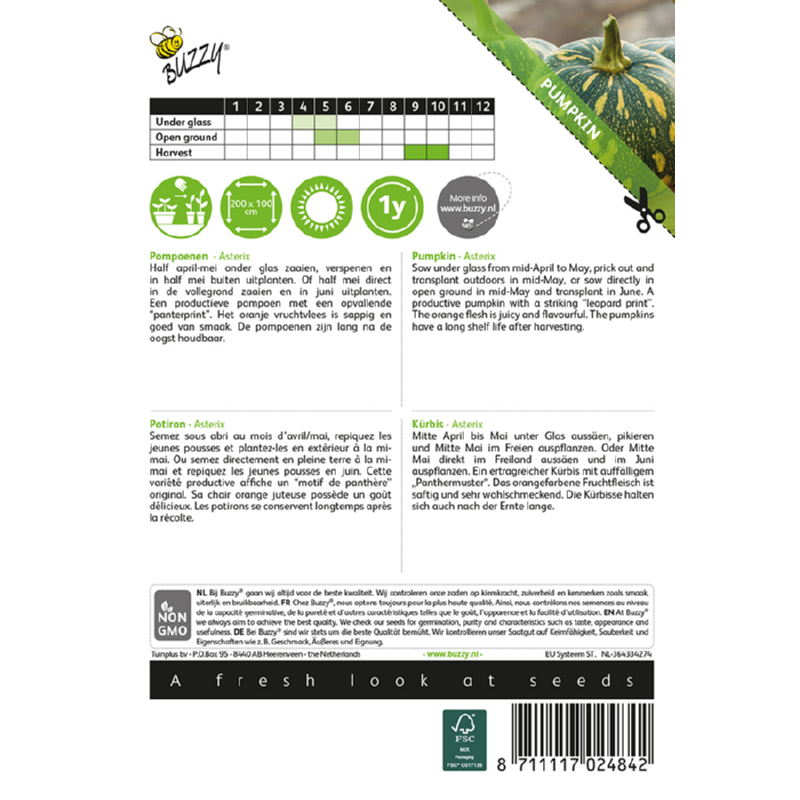 Pompoen Asterix, panterprint