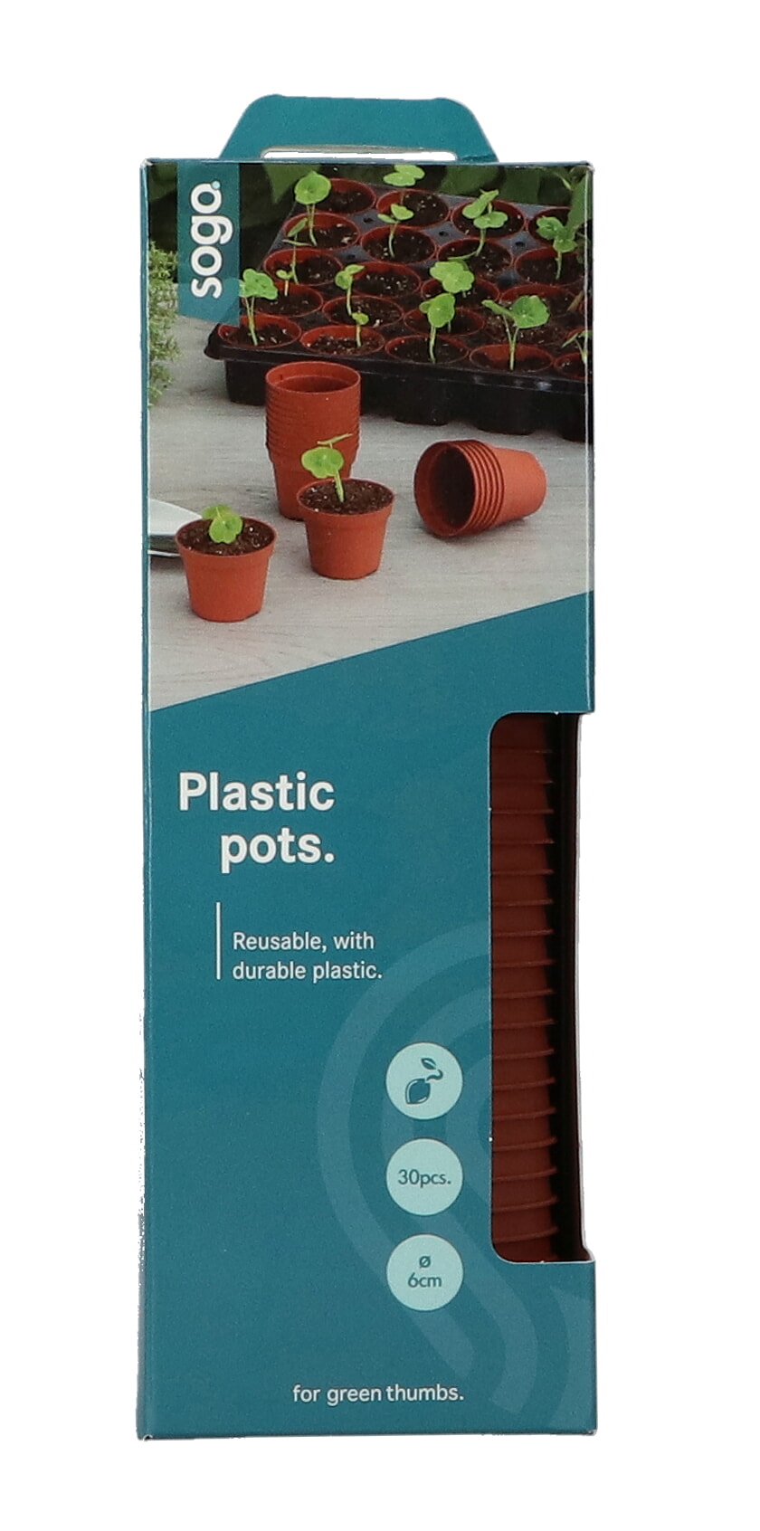 SOGO Plastic potje terra kleur 6cm 30st