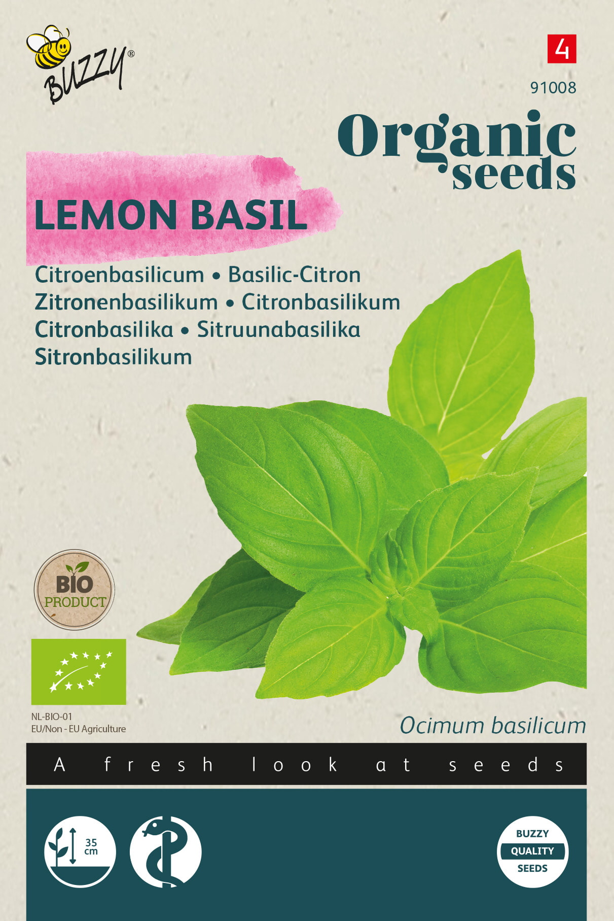 Buzzy Biologische Citroenbasilicum Zaden