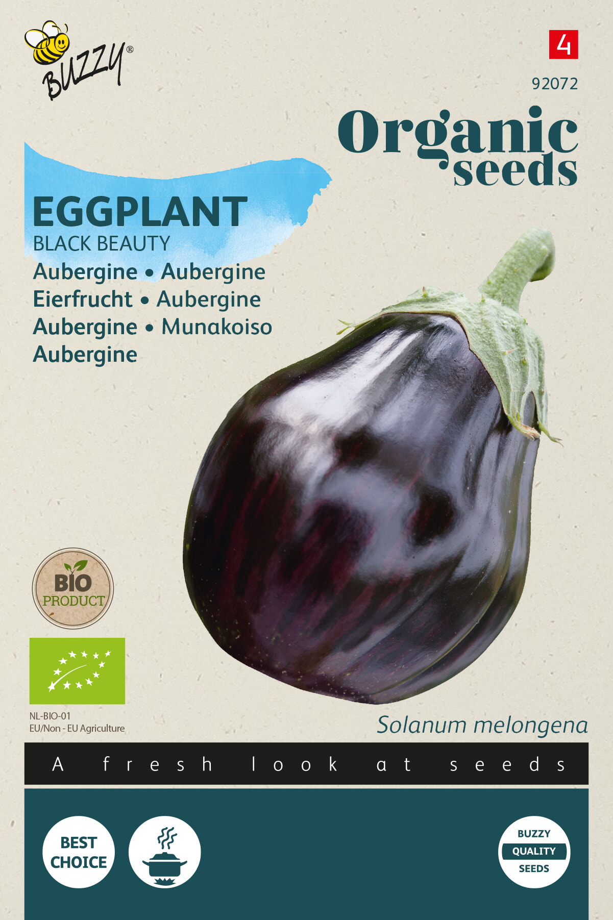 Buzzy Biologische Aubergine Zaden Black Beauty