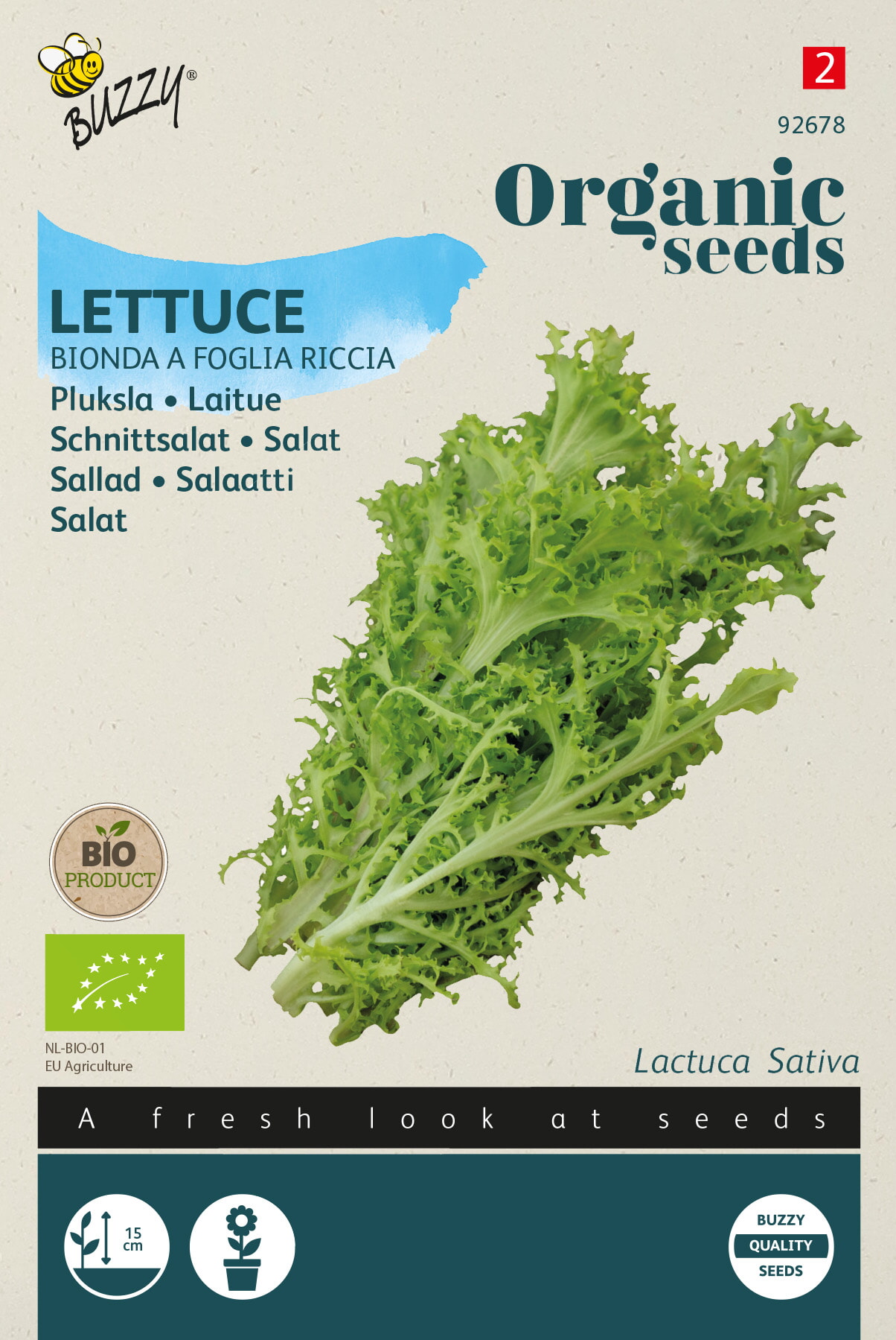 Buzzy Biologische Pluksla Zaden Bionda a Foglia Riccia