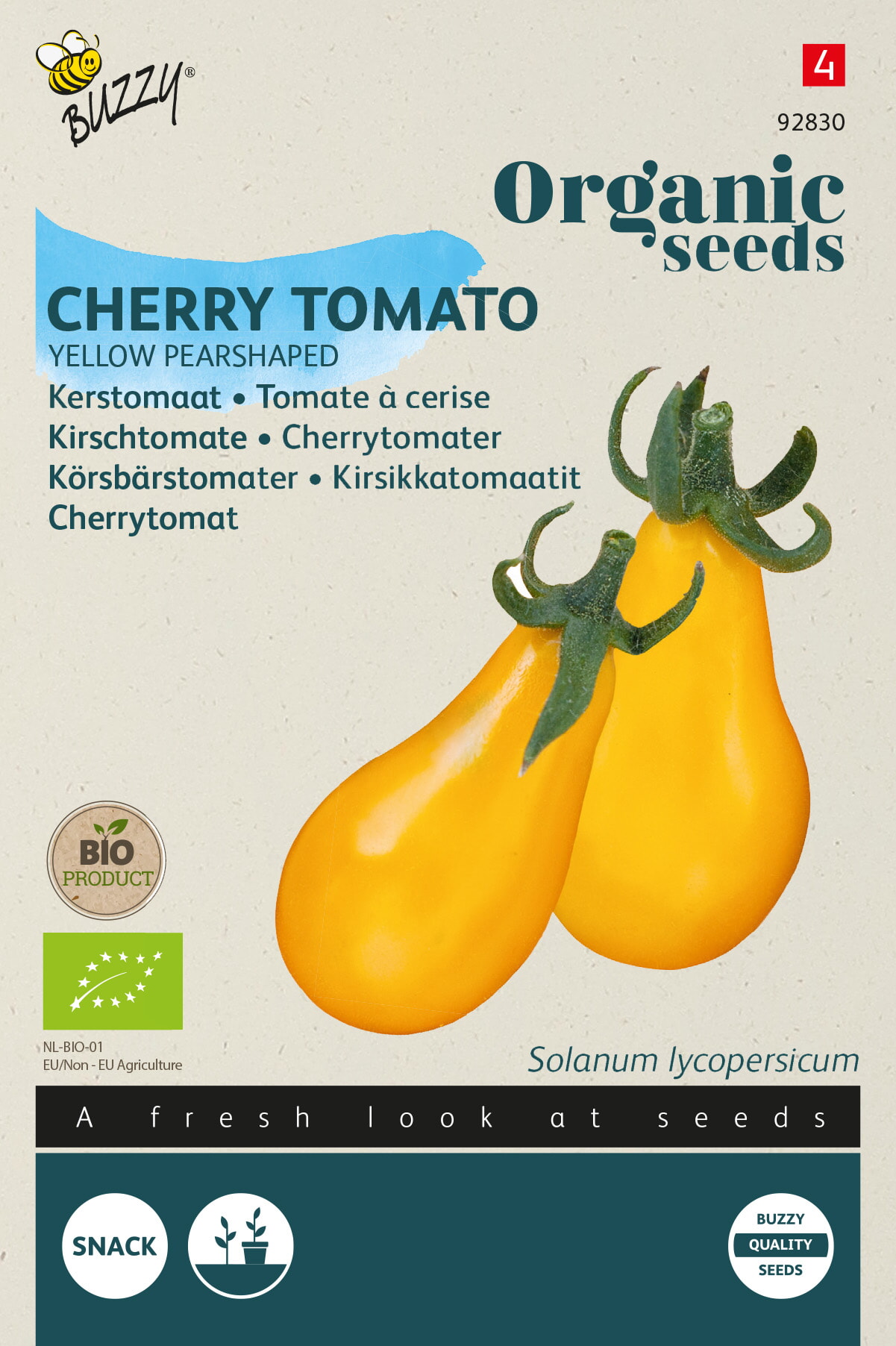 Buzzy Biologische Tomaat Zaden Yellow Pearshaped