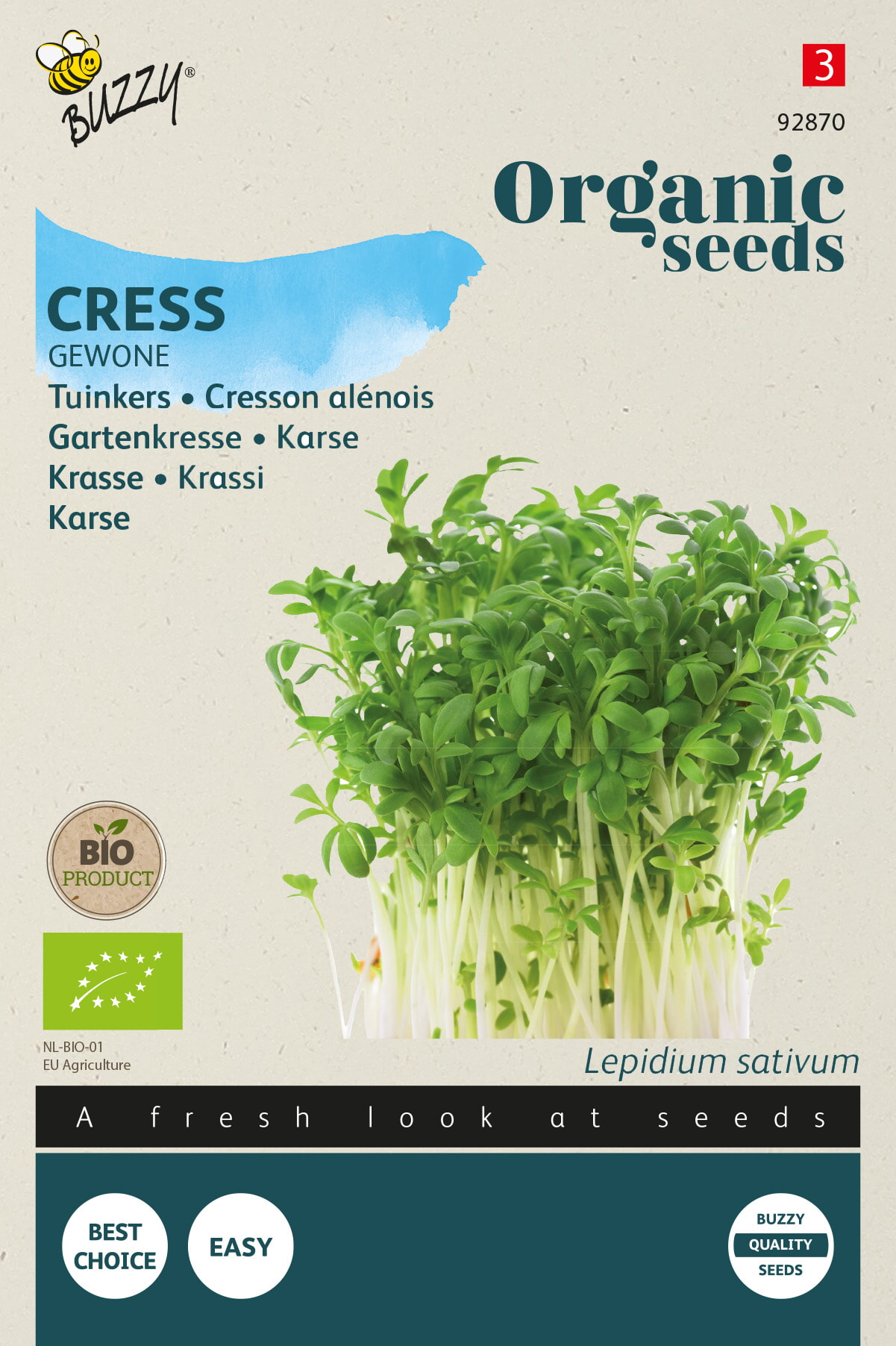 Buzzy Biologische Tuinkers Zaden Gewone