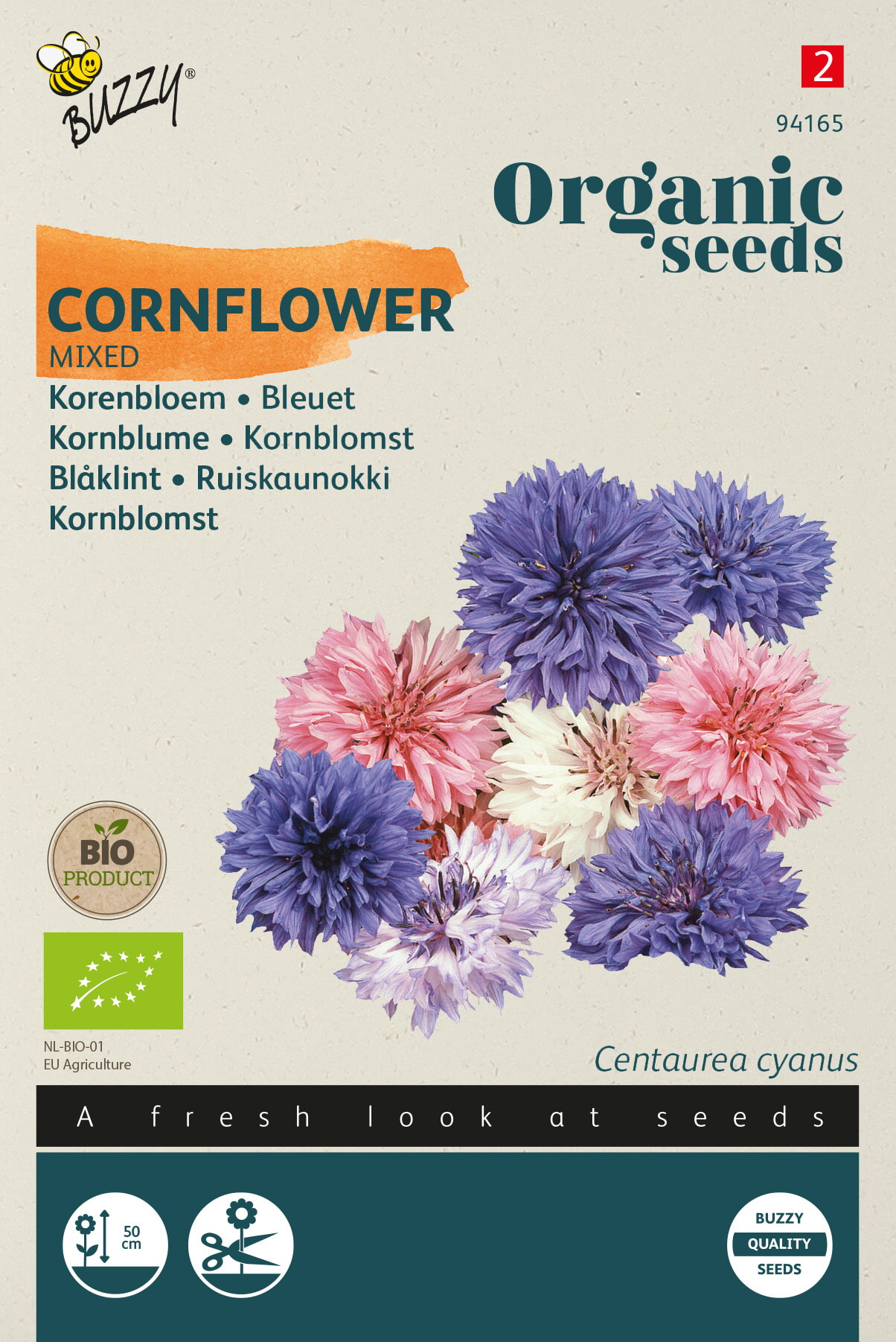 Buzzy Biologische Korenbloem Zaden Centaure Gemengd