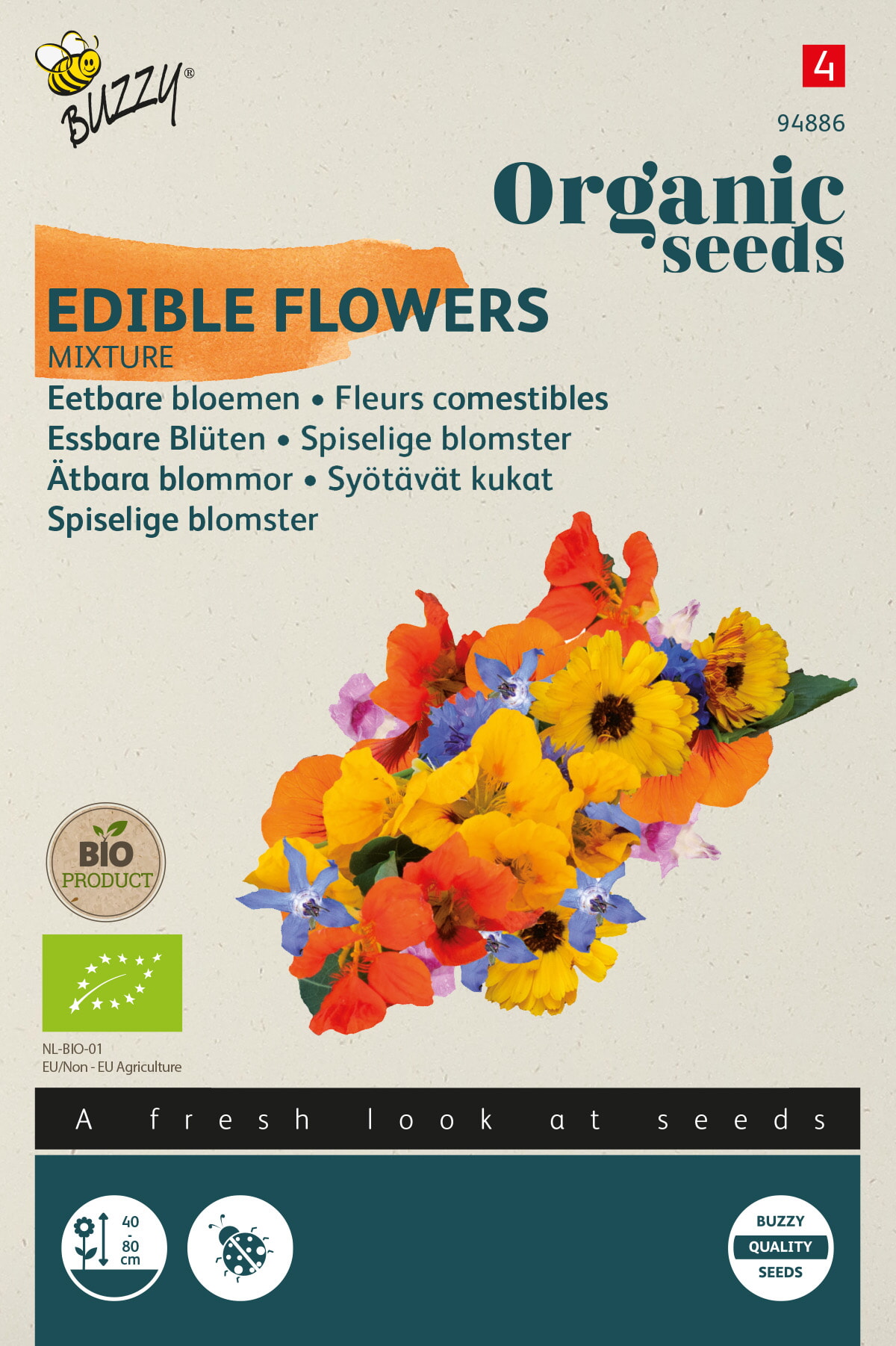 Buzzy Biologische Eetbare Bloemen Mengsel Zaden