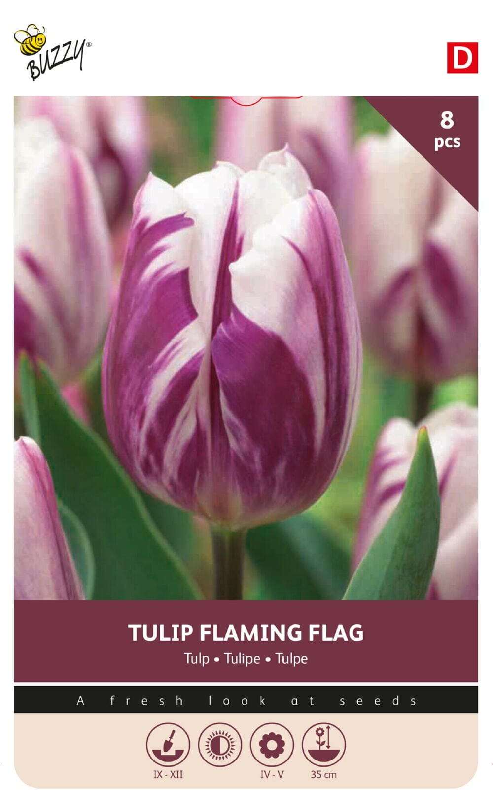 Tulpenbollen Flaming Flag 8st.