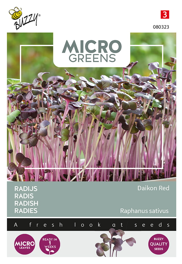 Buzzy Microgreens Radijs Zaden Daikon Red