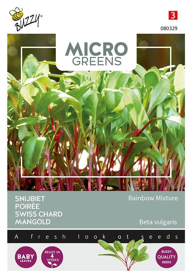 Buzzy Microgreens Snijbiet Zaden Rainbow Mixture