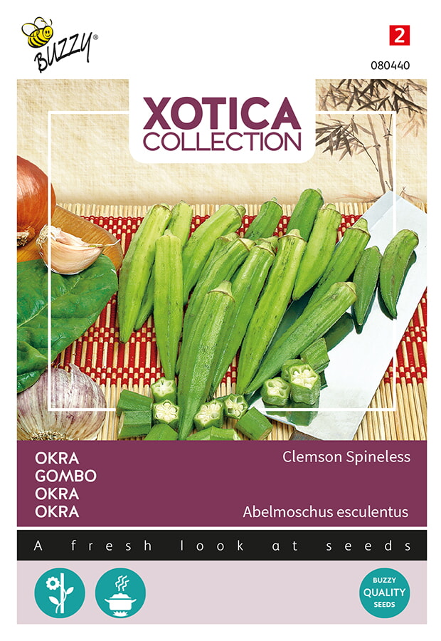 Buzzy Xotica Okra Zaden Clemson Spineles