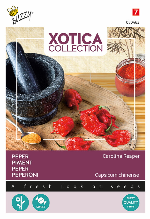 Buzzy Xotica Peper Zaden Carolina Reaper
